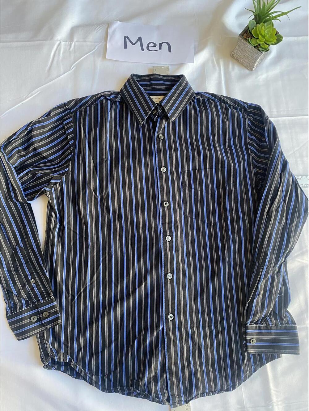 Men's Merona Small Striped Button-Up Shirt